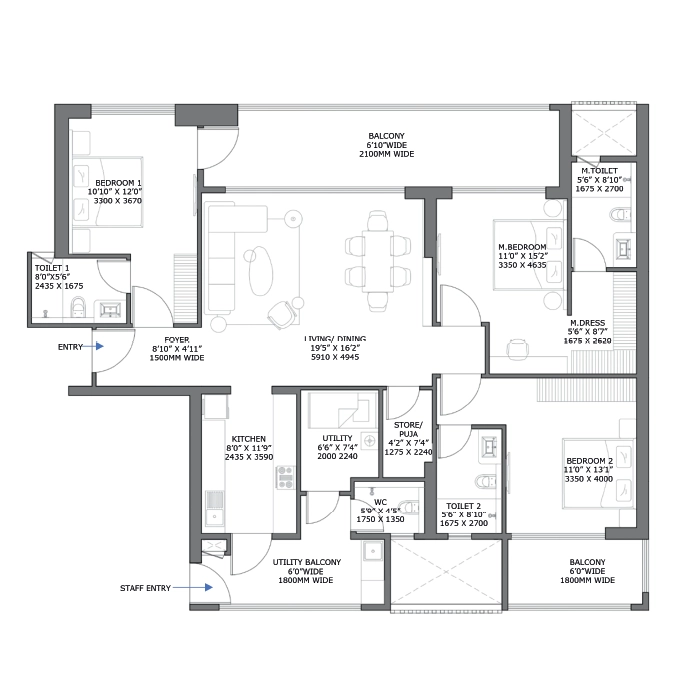 Birla Pravaah Sector 71 Gurgaon Floor Plan 2